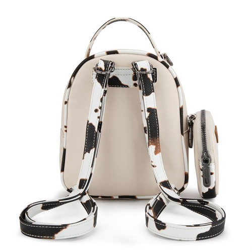 Wrangler Western Cowgirl Cow Print Mini Backpack With Coin Pouch Tan - Picture 6 of 7