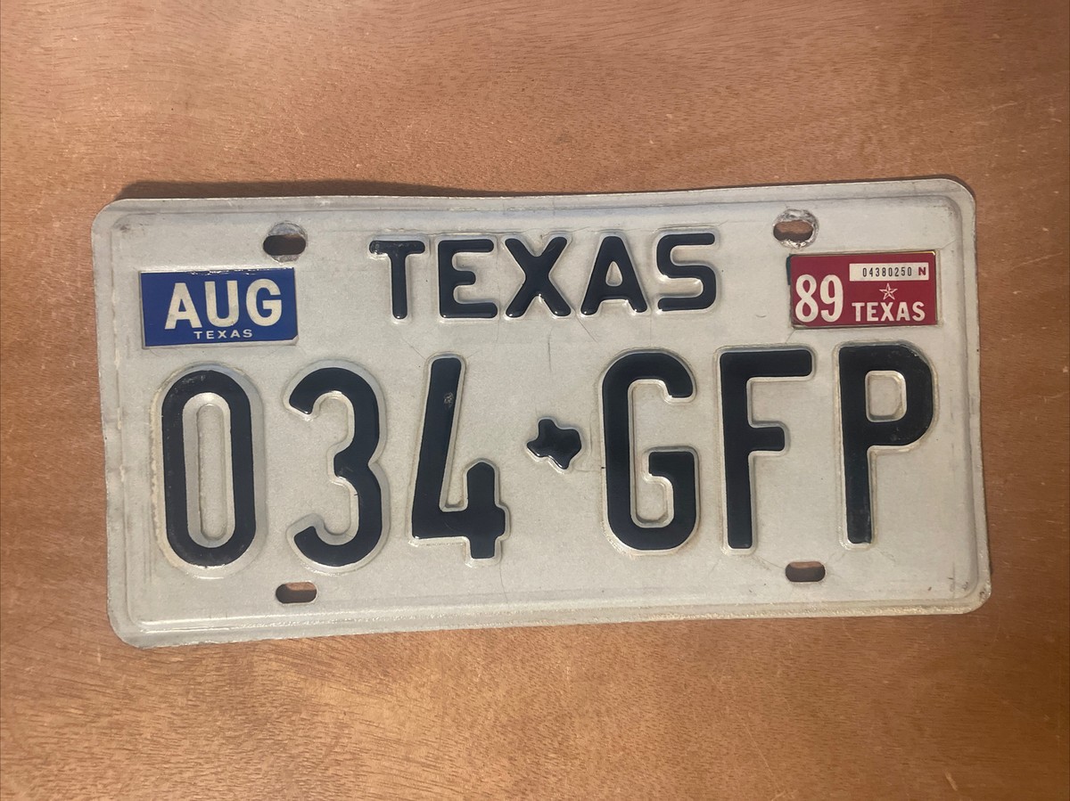 1989 Texas License Plate # 034 GFP | eBay