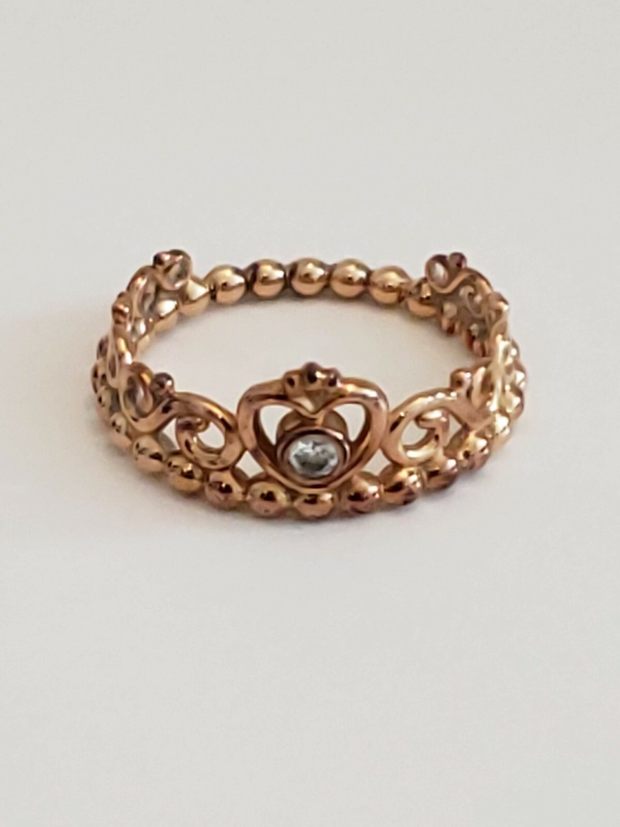 PANDORA Princess Tiara Ring, Rose Gold Tone Cubic Zirconia, Size 7-8