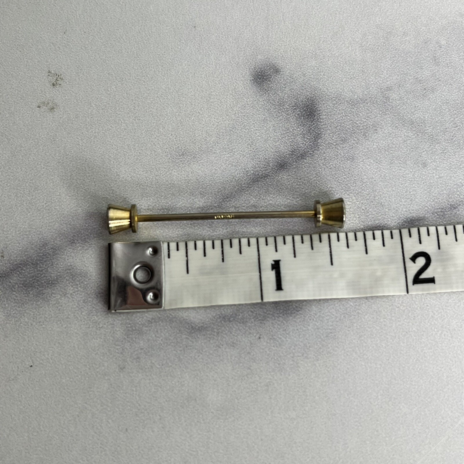 Vintage Gold Tone Barbell Collar Bar Pin & Gold Tone Black Stone Tie Tack Japan