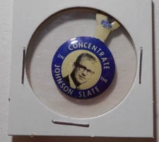 7/8" Johnson unknown office and location litho tab pinback button