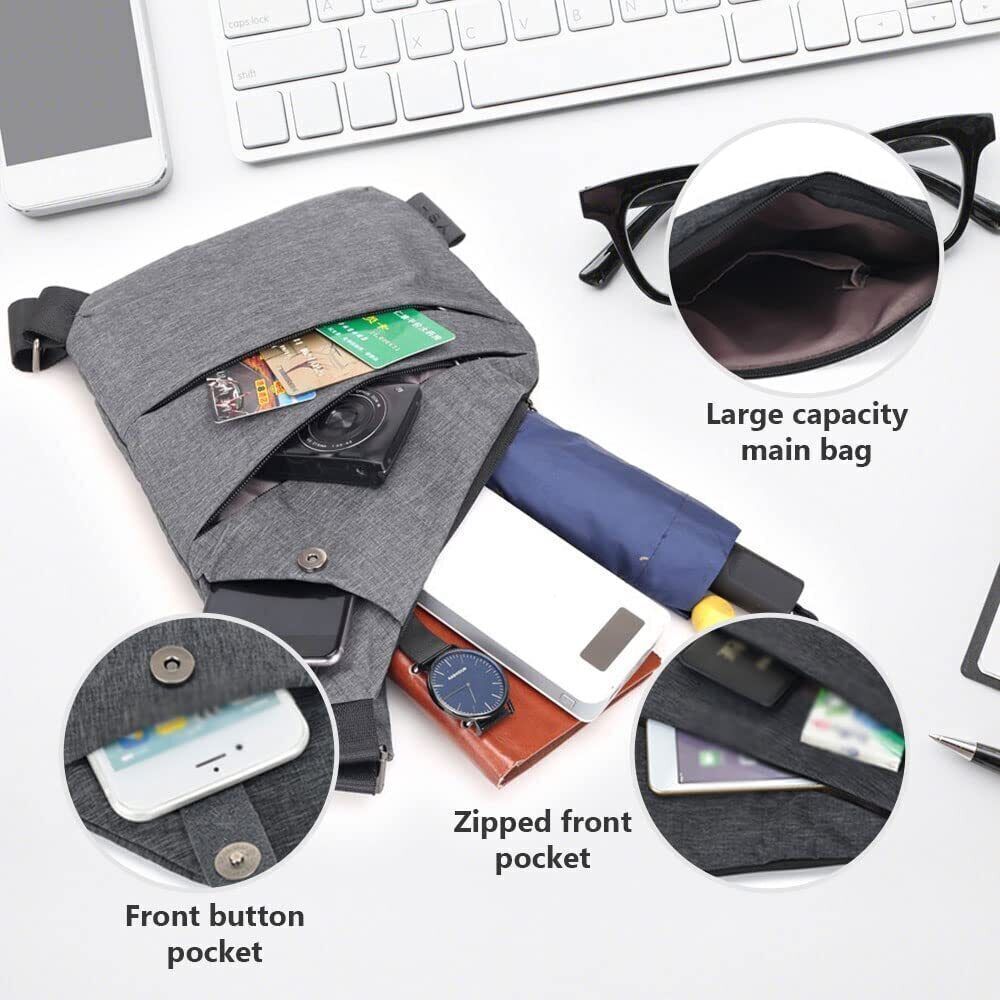 Valcen Personal Pocket Bag for Man, Crossbody Multipocket Antithief