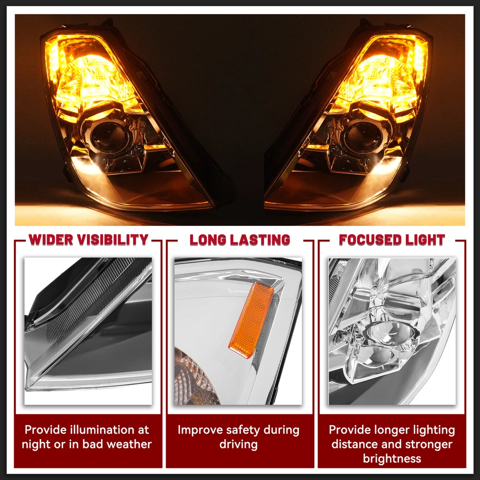 HID Left Right LED Projector Headlights For Nissan 350Z Z33 Fairlady 2003-2009 - Image 4 of 4