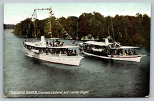 Thousand islands Steamers Castanet and Captain Visger Vintage Postcard A9