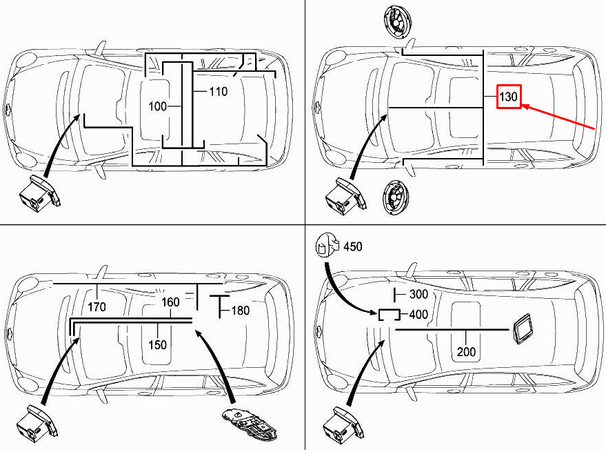 Neu MERCEDES-BENZ R W251 Lautsprecherkabelbaum A2514401634 Original