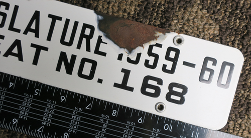 CT Porcelain License Plate Tag 1959 1960 Legislature House Politcal Topper 168 - Picture 4 of 5
