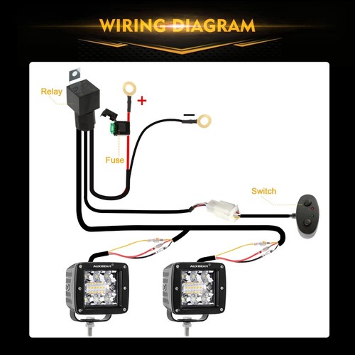 AUXBEAM 72W 3" DEL pods cubiques de travail barre lumineuse spot conduite hors route lampes antibrouillard 2 pièces - Photo 8/12