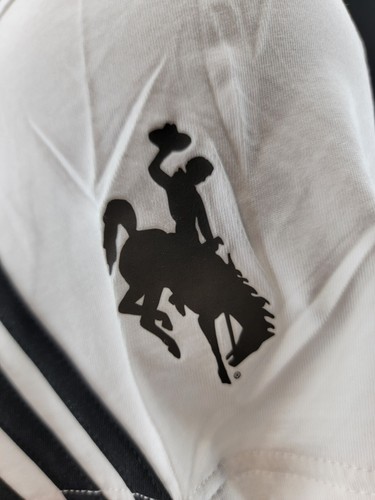 NEW Wyoming Cowboys Adidas Must-Have 3-Stripe SS Crew Neck Tee Shirt Men's S - Picture 5 of 9