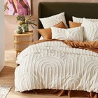 Ivory Tufted Duvet Cover Boho Set, Pillows Luxury Bedding Queen King Duvet Cover
