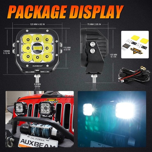 AUXBEAM 2Pcs 5" Super Lens LED Work Pod Light Bar Spotlight Driving Light 2Color - Bild 2 von 12