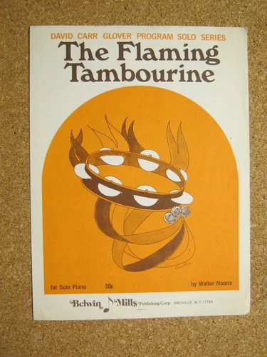The Flaming Tambourine Piano Solo Walter Noona 1968 Sheet Music