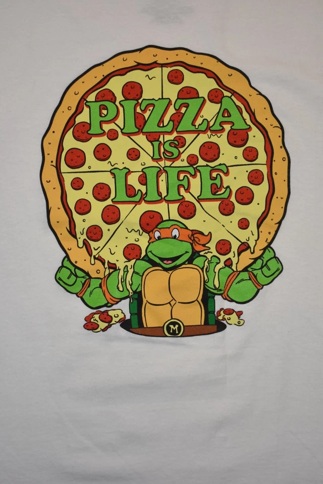 Teenage Mutant Ninja Turtles Youth Boys Pizza Is Life Funny Shirt New L - Image 2 of 4