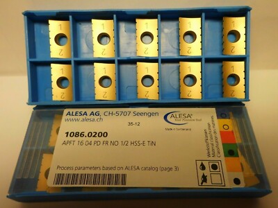 Alesa Inserts APFT 1604PD FR NO 1/2 HSS-E TIN Inserts ***New***