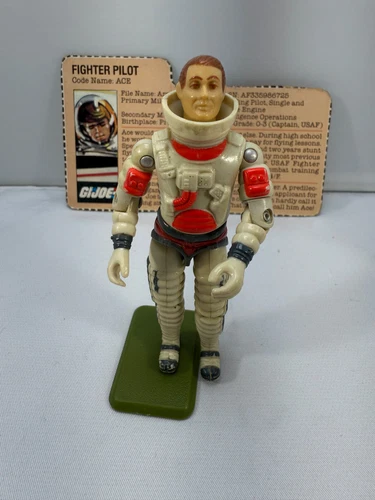 1983 Vintage GI Joe ARAH Skystriker Pilot Ace V1 w/file card.  NO HELMET