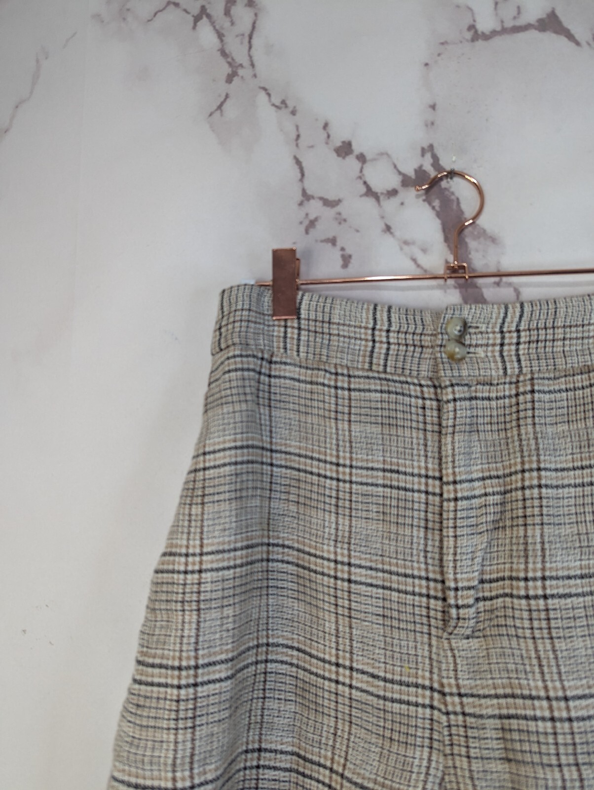 Madewell Shorts Womens 0 Linen Clean Plaid Neutra… - image 2