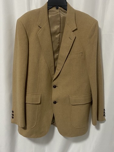 Chaqueta blazer vintage para hombre marrón pelo camello traje deportivo abrigo suave 40 42 R - Imagen 3 de 11