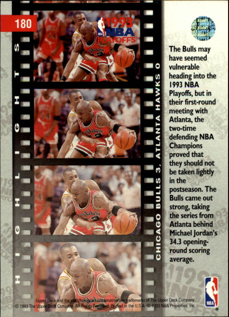 MICHAEL JORDAN ~ 1993-94 Upper Deck Basketball Card #180 MICHAEL JORDAN ~ 1993-94 Upper Deck Basketball Card #180