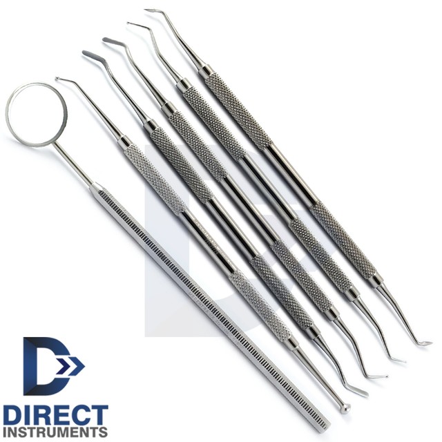 7Pcs Dental Amalgam Ball Burnisher Composite Filling Instruments Kit