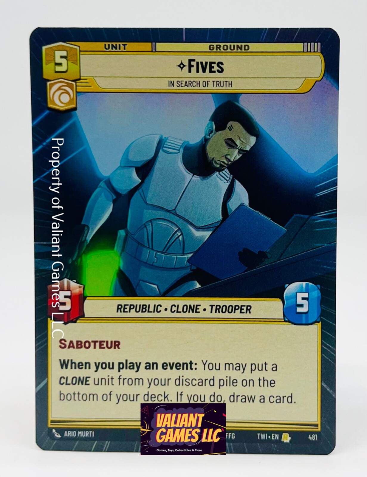 Star Wars Unlimited Fives #481 Hyperspace Foil Twilight of the Republic