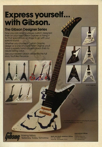1984 Gibson Guitars Designer Series Custom Old PRINT AD Xmas Gift Idea (2315)