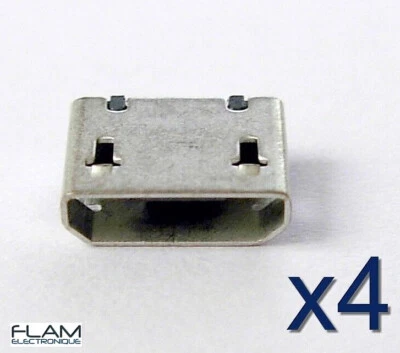 4x connecteur à souder micro USB type B femelle / female solder connector socket - Photo 1/4