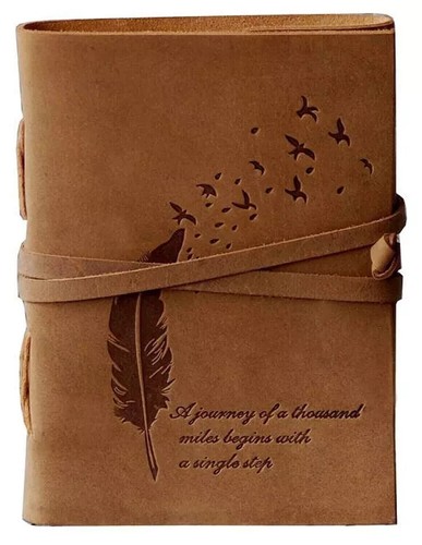 Leather Journal Handmade Leather bound Writing Notebook Custom Recycled Paper - Picture 5 of 7