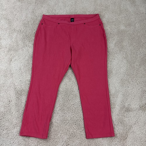 Kayser Roth Capris Jeggings Womans XL Pink Stretch Comfort Elastic Waist Pull On - 第 2/13 張圖片