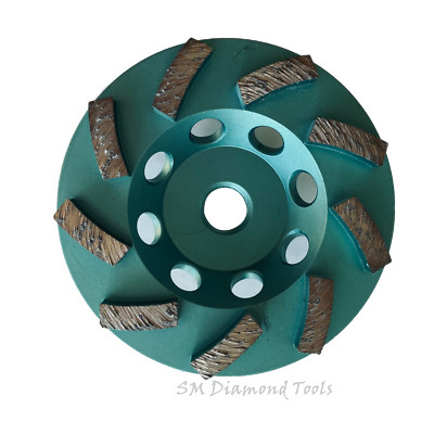 4'' Premium Turbo Cup Wheel 9 Segment 5/8'' Threaded Concrete Surface Grinding