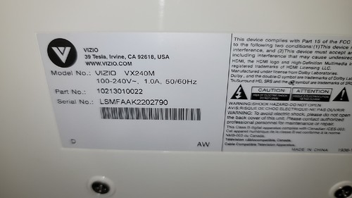 Vizio VX240M 24" 1080p HD LCD Television NEW Remote WHITE - Picture 4 of 18