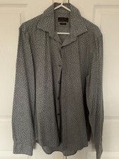 Men's Shirt by Zara Man  size S Slim Fit grey small leaf print
