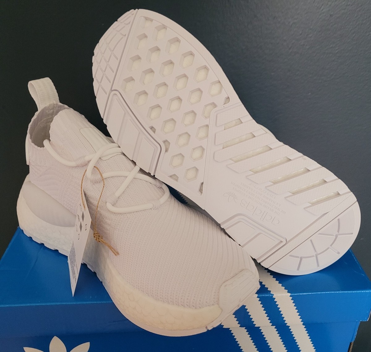 adidas gazelle silver green womens Shop White Womens adidas NMD R1 Slip On Sneakers – Shoebacca main image 1