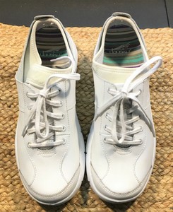 white lace up nursing shoes