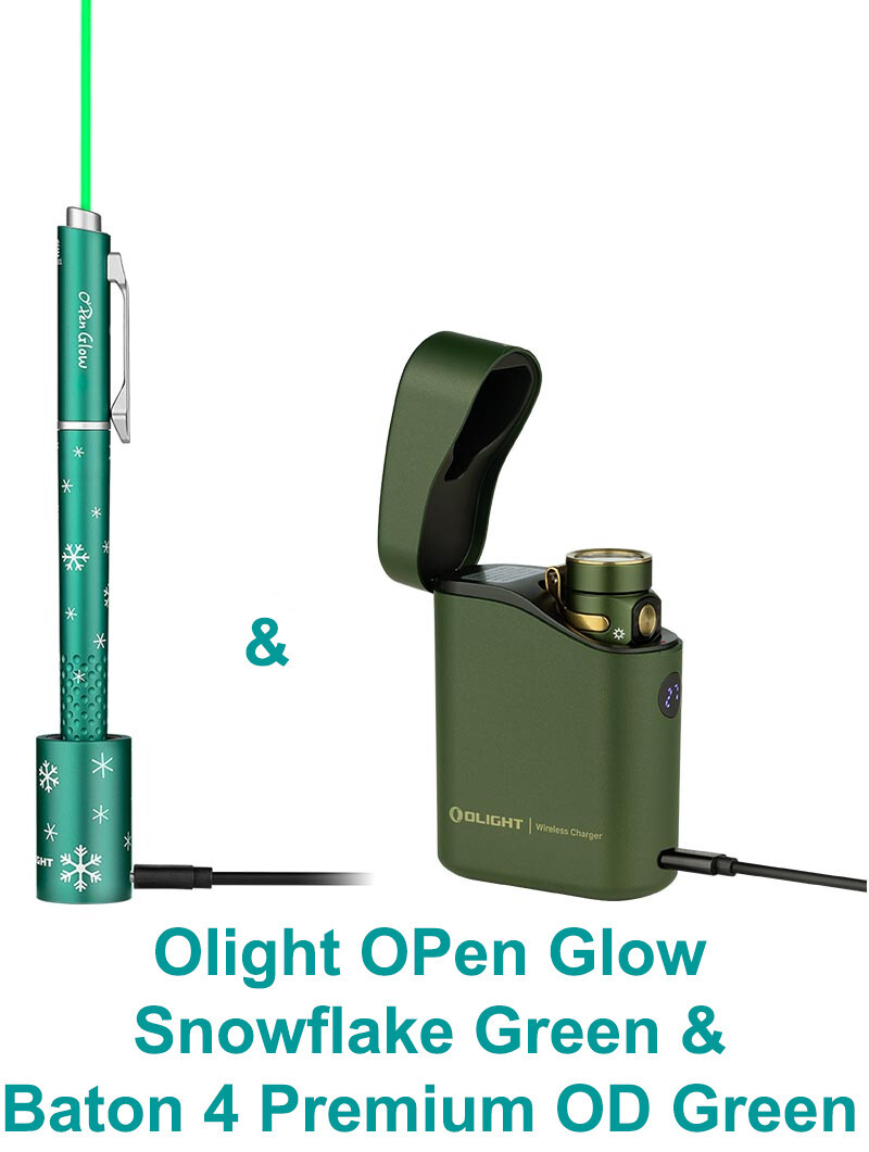 Olight Open Glow Snowflake Green Rechargeable Penlight & Baton 4