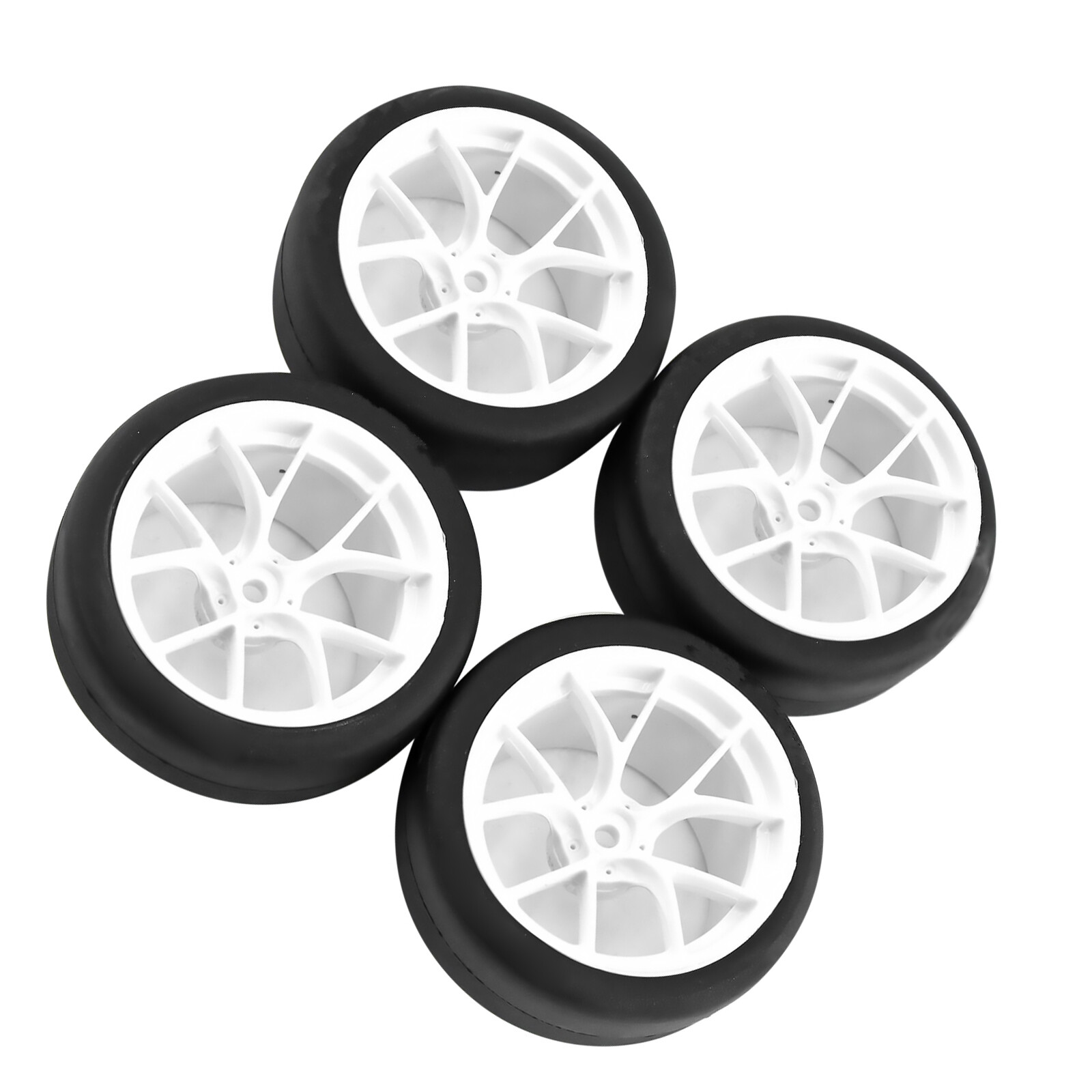 4Pcs 65mm RC Car Tires and Wheels with 12mm Hex Hub for Tamiya TT01  