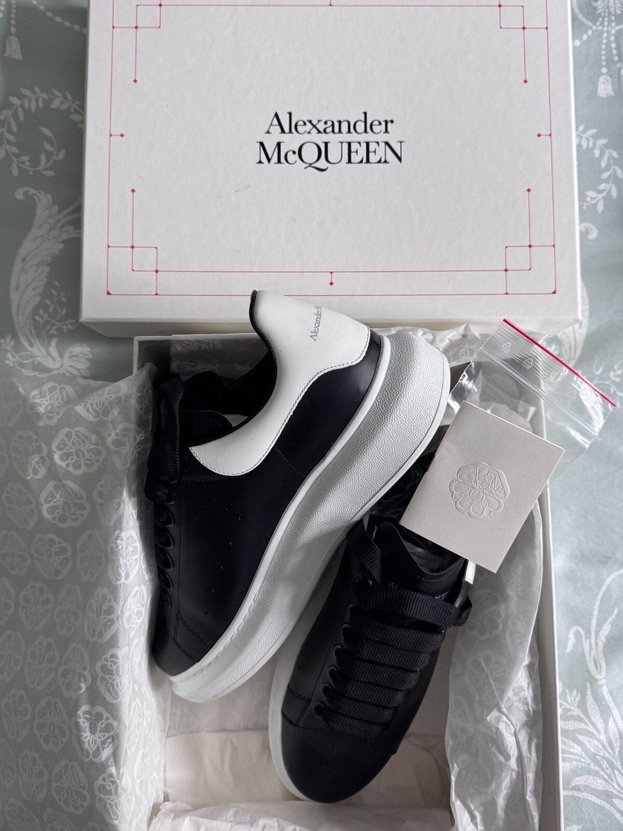 Alexander McQueen Black White Oversized Larry Sneakers Trainers Size 39  UK - Main Image