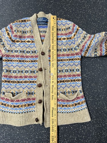 Cardigan da donna polo Ralph Lauren Azteco lavorato a mano in lana taglia media eccellente - Foto 6 di 6