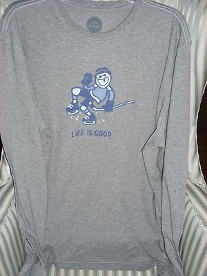 NWTS!! LIFE IS GOOD MEN LONG SLEEVE TEE PUMP HOCKEY