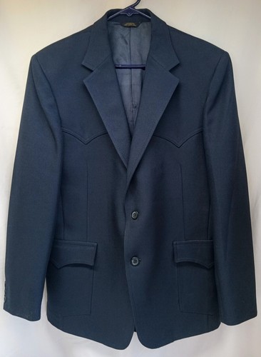 Giacca sportiva vintage anni 60 Levis Western blu scuro Rockabilly Yoke Back 42R - Foto 2 di 16