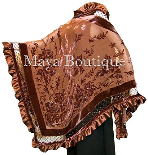 Gorgeous Vtg Glass Beaded Bronze Brown Woven Tassel Wrap  display picture 2
