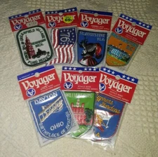 Vintage Voyager Emblems Inc. World Wide Collectors Series Patches NOS, Seven 