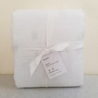 Pottery Barn Emery Linen Antique Bronze Grommet Blackout Curtain 100x84 White