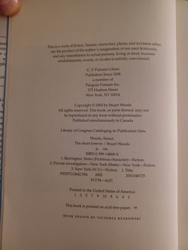 Stone Barrington The Short Forever by Stuart Woods HC/DJ SIGNED MAKE OFFER - Picture 5 of 6