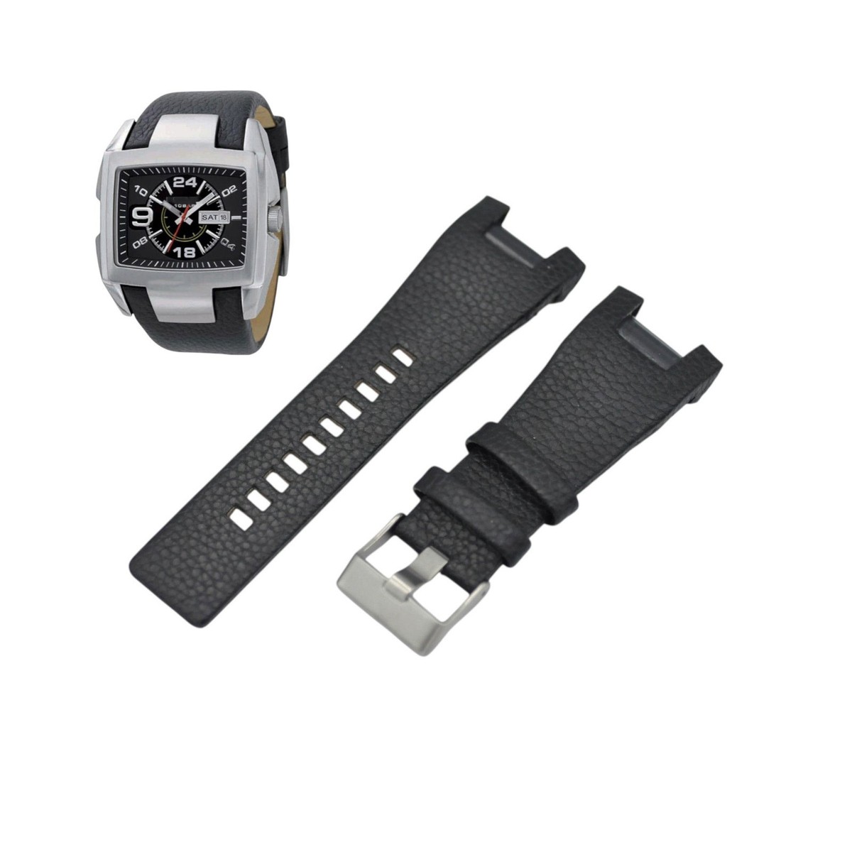 DZ1215 32mm Black Leather Watch Strap For Diesel | eBay