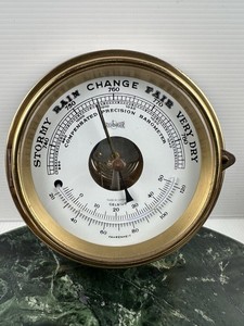 STOCKBURGER COMPENSATED PRECISION BRASS BAROMETER MADE IN GERMANY - UNTESTED
