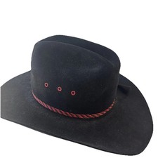 Vintage Bailey Cowboy Hat Sz 6 5/8 Black Red ...