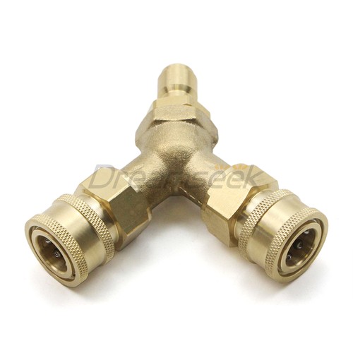 Pressure Washer Tee 3/8" 1/4inch Fitting Splitter Coupler Quick Connect Adapter - 第 5/14 張圖片