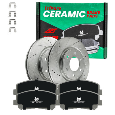 Rear Drill/Slot Rotors + Ceramic Copper Free Brake Pads For Nissan 2005-2012