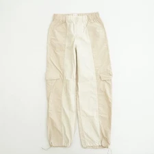 Wilo The Label Beige Nylon Cargo Pants Womens Size Small Drawstring Lightweight