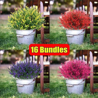 16 Bundles Artificial Flower Fake Plants Decor Vine Hanging Outdoor HomeGarden