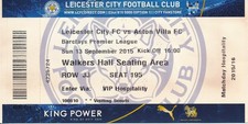 TICKET: Leicester City v Aston Villa 2015/2016 - Foxes Championship season!